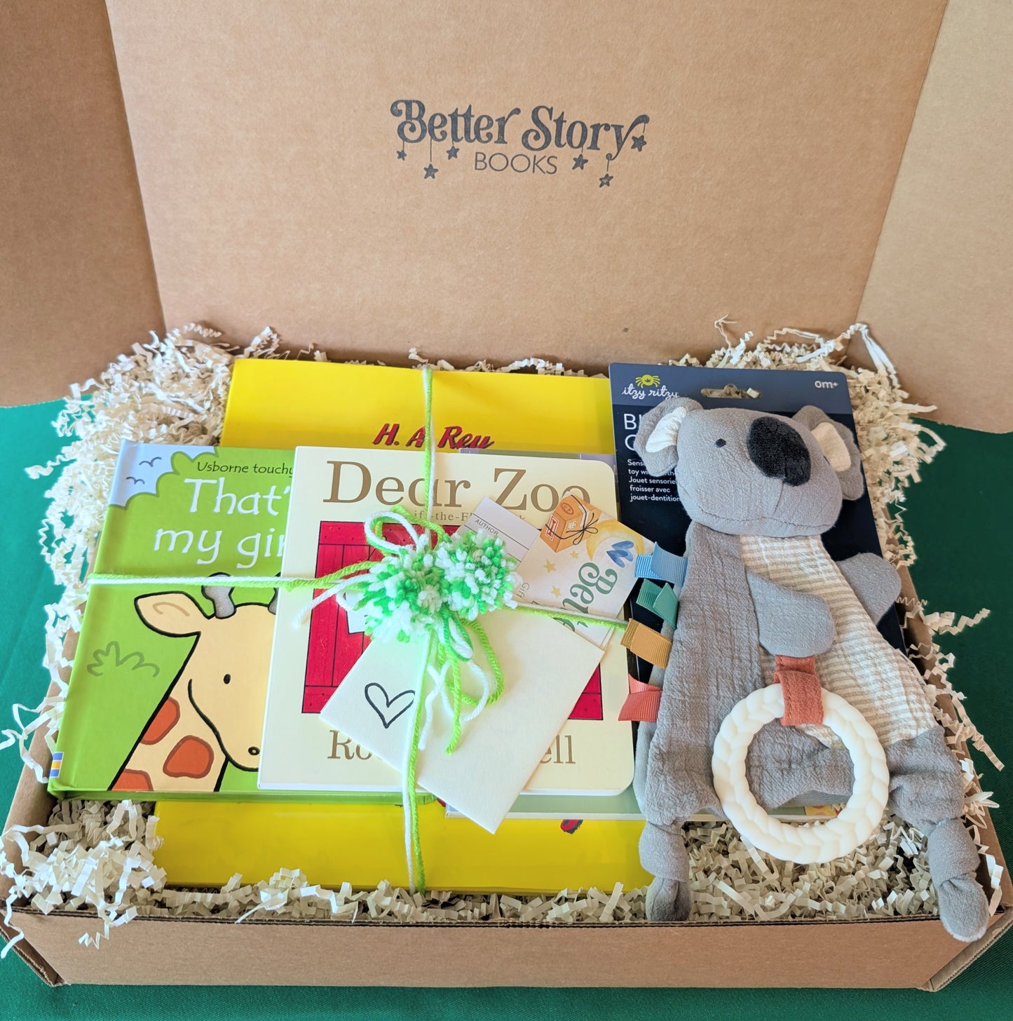 Zoo Animal Baby Gift Box & Book Bundle | Curious George & Dear Zoo Book Bundle with Koala Lovey