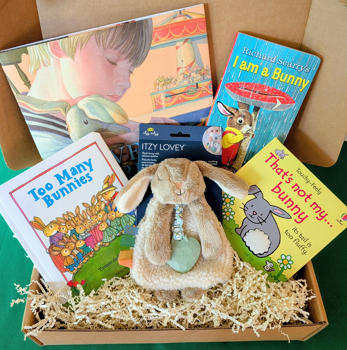 Bunny Baby Gift Box & Book Bundle | Velveteen Rabbit & I am a Bunny Book Bundle with Bunny Lovey