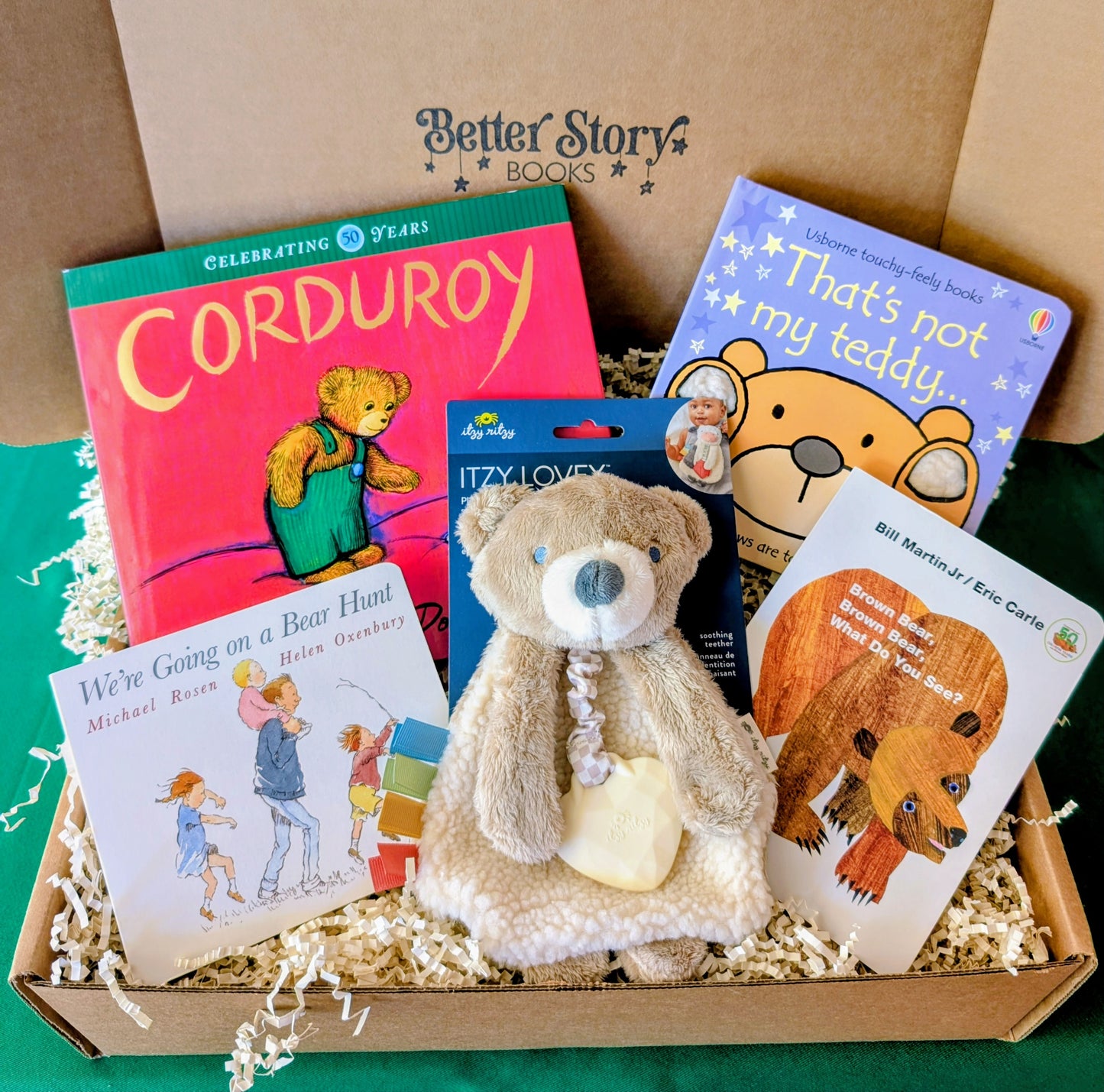 Bear Baby Gift Box & Book Bundle | Corduroy & Brown Bear Book Bundle with Teddy Lovey