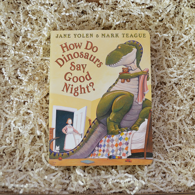Dinosaur Baby Gift Box & Book Bundle | How do Dinosaurs Say Good Night Book Bundle with Dino Lovey